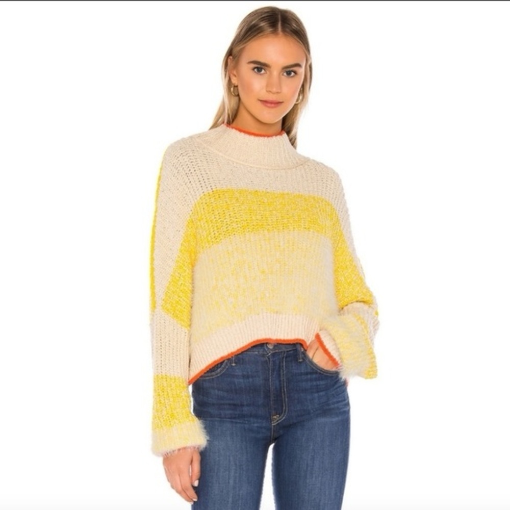 Free People Sunbrite Sweater in Yellow